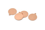 Copper Cabochon Tag, 12 Raw Copper Cabochon Tags With 1 Loop, Stamping Tags (16x18x0.80mm) M01351