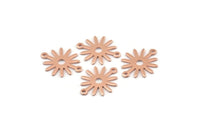 Copper Sun Charm, 24 Raw Copper Sun Charms With 2 Loops, Connectors (19x15x0.80mm) M01346