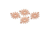 Copper Sun Charm, 24 Raw Copper Sun Charms With 2 Loops, Connectors (19x15x0.80mm) M01346