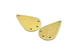 Brass Drop Charm, 12 Textured Raw Brass Drop Charms With 4 Holes (23x15x0.80mm) A1918