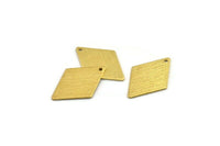 Brass Diamond Charm, 12 Textured Raw Brass Rhombus Charms With 1 Hole (24x17x0.80mm) A1915