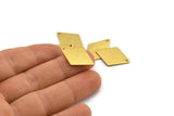 Brass Diamond Charm, 12 Textured Raw Brass Rhombus Charms With 1 Hole (24x17x0.80mm) A1915