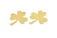 Brass Flower Charm, 12 Textured Raw Brass Flower Charms With 1 Hole (30x25x0.40mm) A1874