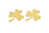 Brass Flower Charm, 12 Textured Raw Brass Flower Charms With 1 Hole (30x25x0.40mm) A1874