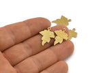 Brass Leaf Charm, 50 Textured Raw Brass Leaf Charms With 1 Hole (19x14x0.40mm) A1872