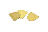 Brass D Shape, 24 Textured Raw Brass D Shape Blanks (16x17x0.50mm) M01327
