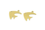 Brass Fish Charm, 50 Raw Brass Fish Charms With 1 Loop (19x14x0.50mm) M01290