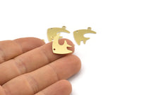 Brass Fish Charm, 50 Raw Brass Fish Charms With 1 Loop (19x14x0.50mm) M01290