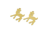 Brass Lamb Charm, 50 Raw Brass Lamb Charms With 1 Loop (18x14x0.45mm) M01289