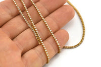 Crystal Brass Chain, 1 M (1.7mm) Crystal Rhinestone Chain With Brass Frame Ss-4.5a  Z133