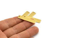 Brass Rectangle Charm, 10 Textured Raw Brass Rectangle Charms With 1 Loop (35x8x0.80mm) A1882