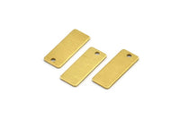 Brass Rectangle Charm, 24 Textured Raw Brass Rectangle Charms With 1 Loop (20x8x0.80mm) A1883
