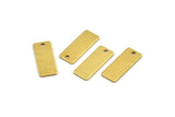 Brass Rectangle Charm, 24 Textured Raw Brass Rectangle Charms With 1 Loop (20x8x0.80mm) A1883
