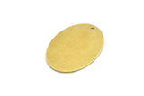 Brass Oval Charm, 6 Textured Raw Brass Oval Charms With 1 Hole (32x23x0.80mm) A1894