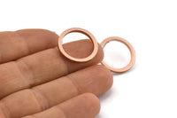Rose Gold Circle Earring, 2 Rose Gold Plated Brass Circle Stud Earrings (20x2x2mm) E008 A1265
