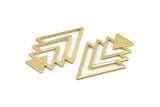 Brass Triangle Blank, 4 Raw Brass Tree Blanks (47x33x1mm) M01445