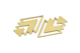 Brass Triangle Blank, 4 Raw Brass Tree Blanks (47x33x1mm) M01444