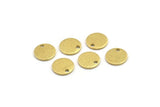 Brass Round Charm, 50 Textured Raw Brass Round Tags With 1 Hole (8x0.80mm) A1865