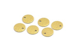 Brass Round Charm, 50 Textured Raw Brass Round Tags With 1 Hole (10x0.80mm) A1853