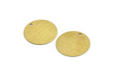 Brass Round Charm, 24 Textured Raw Brass Round Tags With 1 Hole (20mm) A1866