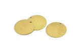 Brass Round Charm, 24 Textured Raw Brass Round Tags With 1 Hole (20mm) A1866