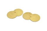 Brass Round Charm, 24 Textured Raw Brass Round Tags With 1 Hole (20mm) A1866