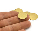 Brass Round Charm, 24 Textured Raw Brass Round Tags With 1 Hole (20mm) A1866