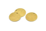 Brass Round Charm, 8 Textured Raw Brass Round Tags With 1 Hole (20x0.80mm) A1862