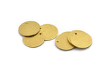 Brass Round Charm, 10 Textured Raw Brass Round Tags With 1 Hole (18x0.80mm) A1863