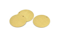 Brass Round Charm, 4 Textured Raw Brass Round Tags With 1 Hole (32x0.80mm) A1871