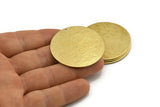 Brass Round Charm, 2 Textured Raw Brass Round Tags With 1 Hole (40x0.80mm) A1868