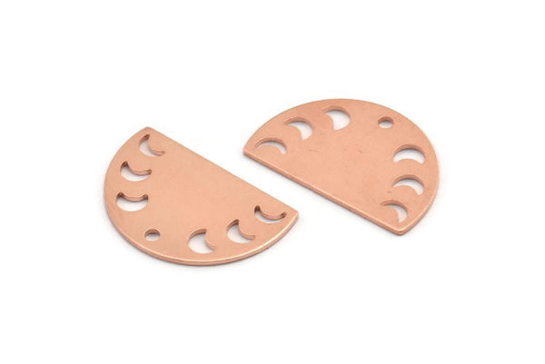 Bakır Ay Tılsımı, 1 Delikli 10 Ham Bakır Ay Evresi Tılsımı (22x14x0,70 mm) M01435