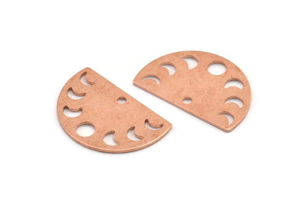 Bakır Ay Tılsımı, 1 Delikli 10 Ham Bakır Ay Evresi Tılsımı (22x14x0,70 mm) M01436