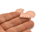 Semi Circle Charm, 10 Raw Copper Half Moon Charms With 6 Holes, Blanks, Stamping Blanks (22x14x0.70mm) M01434