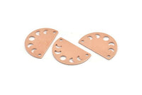 Bakır Ay Tılsımı, 2 Delikli 10 Ham Bakır Ay Evreleri Tılsımı (22x14x0,70 mm) M01441