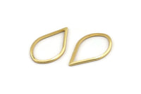Gold Drop Connector, 12 Gold Plated Brass Drop Connectors (23x14x1mm) A1699 Q0846