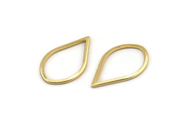 Gold Drop Connector, 12 Gold Plated Brass Drop Connectors (23x14x1mm) A1699 Q0846