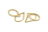 Gold Drop Connector, 12 Gold Plated Brass Drop Connectors (23x14x1mm) A1699 Q0846