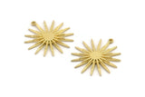 Brass Sun Charm, 2 Raw Brass, Brass Sun, Charm Pendant, Brass Pendant, Brass Charm With 1 Loop (32x30mm) N1519