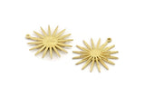 Brass Sun Charm, 2 Raw Brass, Brass Sun, Charm Pendant, Brass Pendant, Brass Charm With 1 Loop (32x30mm) N1519