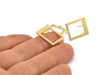 Brass Rectangle Earring, 8 Raw Brass Rectangle Stud Earrings With 1 Loop (20x14x0.80mm) D877 A1838