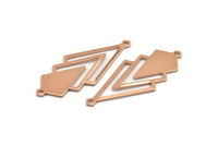 Rose Gold Triangle Charm, 2 Rose Gold Plated Brass Diamond Charms With 2 Loops (51x22x1mm) M01149 Q1049