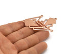Rose Gold Triangle Charm, 2 Rose Gold Plated Brass Diamond Charms With 2 Loops (51x22x1mm) M01149 Q1049