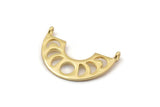 Moon Phases Pendant, 2 Gold Plated Brass Semi Circle Pendants With 2 Loops (27x8x1mm) BS 2068 Q1030
