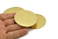 Brass Round Charm, Textured Raw Brass Round Tags With 1 Hole (52x0.80mm) A1923