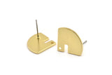 Earring Studs, 8 Raw Brass -  Geometric Stud Earrings - Brass Earrings - Earrings (14x14.5x1mm) D1152 A1837