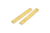 Brass Rectangle Bar, 12 Textured Raw Brass Stamping Blanks With 2 Holes, Necklace Bar (40x6x0.80mm) M01482