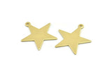 Brass Star Charm, 12 Raw Brass Star Charms With 1 Loop (24x22x0.80mm) M01489