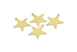 Brass Star Charm, 12 Raw Brass Star Charms With 1 Loop (24x22x0.80mm) M01489