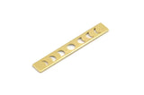 Brass Rectangle Blank, 12 Raw Brass Moon Phases Stamping Blanks (40x6x0.80mm) M01492